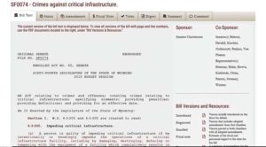 Crimes against critical infrastructure bill