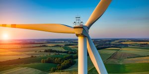 rural electric co-op windmill over farmland